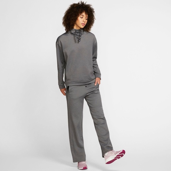 Nike Grey & Black Drawstring Therma Fleece Training Straight Leg Sweat Pants - Picture 10 of 10